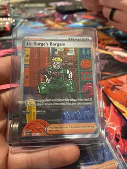 Pokemon Lt. Surge's Bargain 185/132 Special Illustration Rare Mega Evolution SIR - Image 2