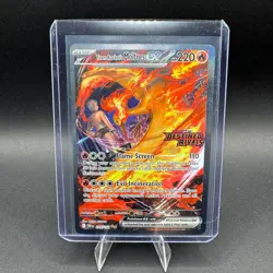 Team Rockets Moltres EX Pokemon Destined Rivals 229/182 Stamped Full Art Holo NM - Image 1