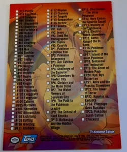 Pokemon SERIES 2 CHECKLIST NON-Holo Topps Blue Logo 1st TV Animation 2000 RARE - Image 2