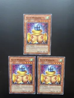 Yugioh Slate Warrior SD8-EN005 1st Edition Common LP X3 - Image 1