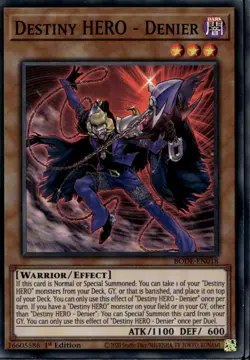 Destiny HERO - Denier 1st Ed Super Rare BODE-EN018 Yu-Gi-Oh! - Image 1