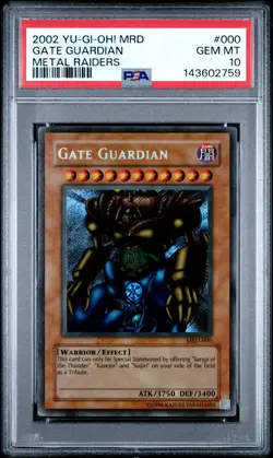 2002 YU-GI-OH! MRD-METAL RAIDERS #000 GATE GUARDIAN PSA 10 - Image 1