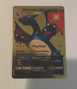 Blue Charizard GX HP250 Gold Pokemon Card - Image 1
