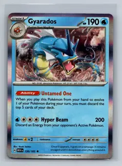 Gyarados Holo Rare SV: Scarlet & Violet 151 MEW Water 130/165 Pokemon Card TCG - Image 1