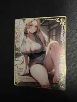 Sexy Anime Tsunade from Naruto Waifu Gold Goddess Story Metal Card - Image 1