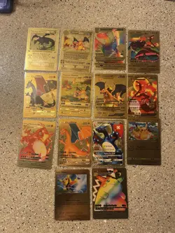 Pokemon Textured Gold Foil Fan Art Pokemon ￼(lot Of 14 Cards) - Image 1