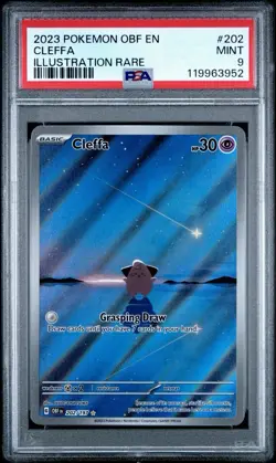 Pokemon TCG Cleffa Sv03: Obsidian Flames Illustration Rare Card 202/197 PSA 9 - Image 1