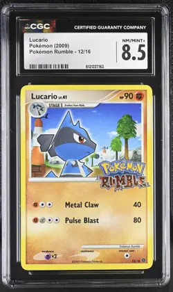 CGC 8.5 Lucario 2009 Rumble 12/16 Pokemon Card - Image 1
