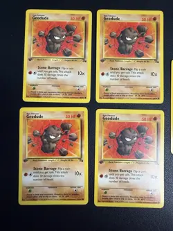 Pokemon TCG Geodude 47/62 Fossil 1st Edition Regular Common Card - Lot Of 5 - Image 2