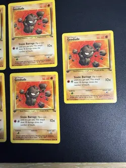 Pokemon TCG Geodude 47/62 Fossil 1st Edition Regular Common Card - Lot Of 5 - Image 3