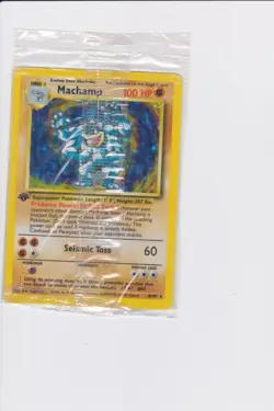 Machamp 8/102 1st Edition Sealed Holo Pokemon card Factory Cellophane - Image 1