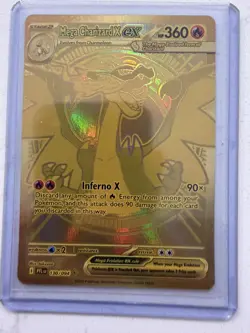 Gold Mega Charizard X EX 130/094 NM Pack Fresh Phantasmal Flames Pokemon - Image 1