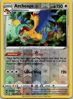 Pokemon Archeops SWSH12: Silver Tempest 147/195 Near Mint NM Reverse Holo - Image 1