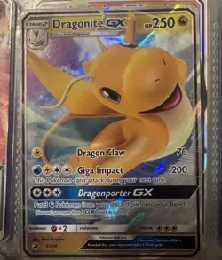 Pokemon Dragonite GX 37/70 Ultra Rare Dragon Majesty Holo 250 HP Card - Image 1