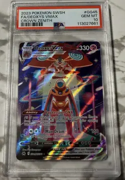 Pokemon Crown Zenith Deoxys VMAX GG45/GG70 Ultra Rare Holo PSA 10 2023 - Image 1