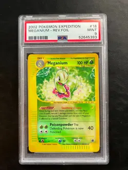 Pokemon Meganium Reverse Holo - Expedition - 18/165 - PSA 9 - Image 1