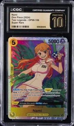 2024 ONE PIECE TWO LEGENDS - SUPER RARE #OP08-106 NAMI CGC 10 PERFECT - Image 1
