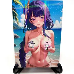 Genshin Impact Raiden Shogun Sexy Anime Waifu Girl Lewd Goddess Story Art Card - Image 2