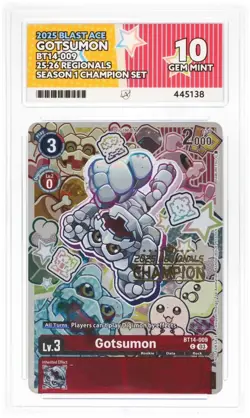 Gotsumon – BT14-009 Regionals Champion Set – ACE Grade 10 – Digimon Card Game - Image 2