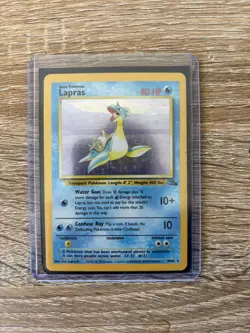 Lapras 10/62 Fossil Holo Rare Pokemon Card MP - Image 1