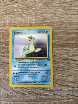 Lapras 10/62 Fossil Holo Rare Pokemon Card MP - Image 2