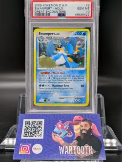 Swampert 9/106 Holo Pokemon Great Encounters 2008 Card Graded PSA 10 - Image 1