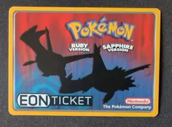 EON TICKET Pokemon Ruby & Sapphire E-Reader Card GBA Mint - Image 1