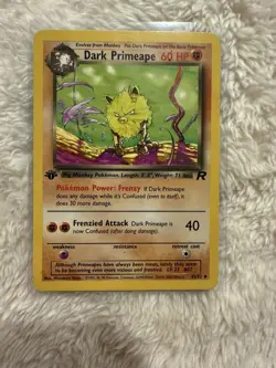 Dark Primeape 43/82 Team Rocket Regular 1st Edition Near Mint With Card Sleeve - Image 1