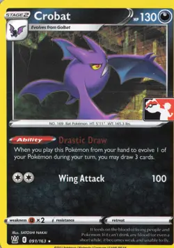 Crobat Rare Prize Pack Series Cards 091/163 NM - Image 1