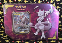Pokemon TCG: Mewtwo & Mew GX Tag Team Power Partnership Tin Factory Sealed - Image 1