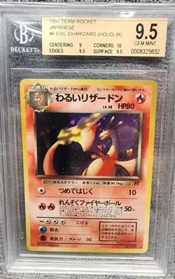 1997 Dark Charizard Holo Team Rocket Pokemon Japanese BGS 9.5 Gem Mint - Image 1