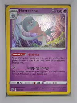 Pokemon TCG Hatterene 085/192 SWSH02: Rebel Clash Holo Rare Near Mint - Image 1
