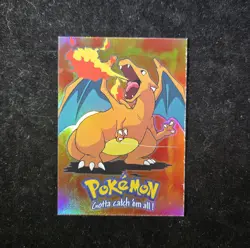 Topps Pokemon First Movie - Charizard E6 - Rainbow Holo Foil Blue Logo - MP - Image 1
