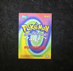 Topps Pokemon First Movie - Charizard E6 - Rainbow Holo Foil Blue Logo - MP - Image 2