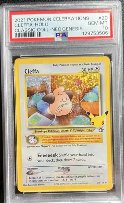 2021 Pokemon Cleffa 20/111 Celebrations Classic Collection Holo PSA 10 - Image 1