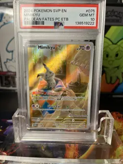 Pokemon PSA 10 Mimikyu 075 Paldean Fates Center Promo - Image 1