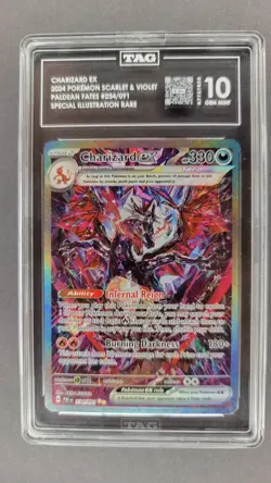 2024 Pokemon SV Paldean Fates PAF EN Charizard ex #234/091 TAG 10 - Image 1