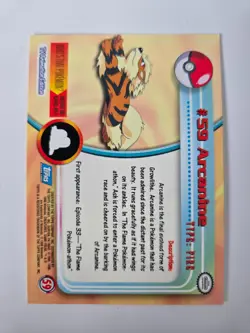 Pokemon Arcanine #59 - 1999 Topps TV Animation Edition - Image 2