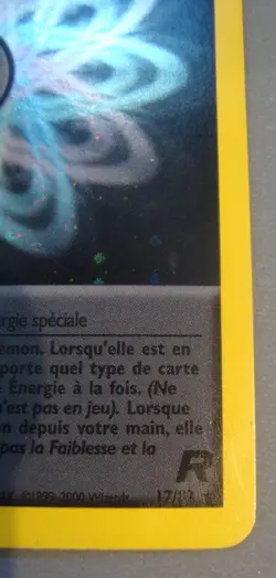 French Pokemon 17/82 Rainbow Energy Energie Team Rocket Swirl Holo Rare MP - Image 5