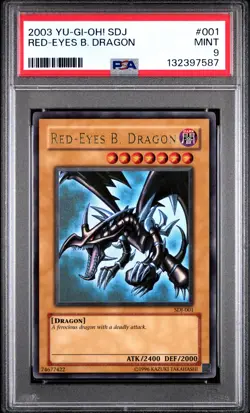 2003 YU-GI-OH! STARTER DECK: JOEY #001 RED-EYES B. DRAGON PSA 9 - Image 1