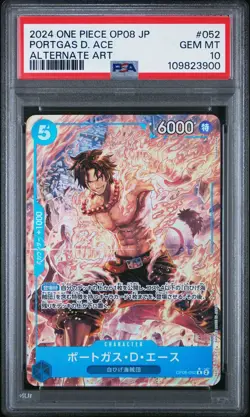 Portgas D Ace R OP08-052 Alt Art Japanese ONE PIECE PSA 10 US SELLER - Image 2