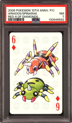 Pokemon 2006 Ariados/Spinarak 6 Of Diamonds 10th Anniversary Playing Cards PSA 7 - Image 1