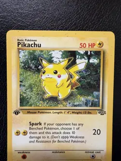 Pikachu 60/64 1st Edition Jungle Set Common 1999 English Pokemon Card WoTC LP - Image 3