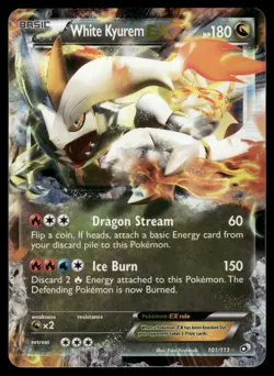 Pokemon Cards White Kyurem EX 101/113 Legendary Treasures Holo Rare EX NM - Image 1