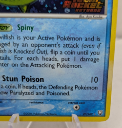 Pokemon Card - Qwilfish Team Rocket Returns 27/109 Rare Reverse Holo Stamped LP - Image 4