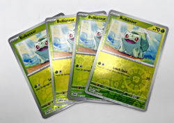 Bulbasaur Reverse Holo 001/165 x4 4x Pokemon Card Scarlet & Violet 151 Playset - Image 1