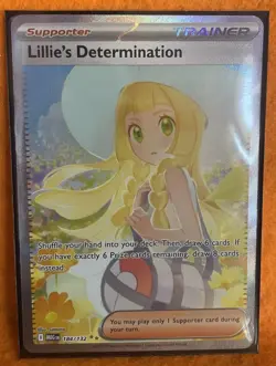 💛Lillie's Determination 💛184/132 Mega Evolution Holo Full Art Pokemon - Image 1