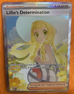 💛Lillie's Determination 💛184/132 Mega Evolution Holo Full Art Pokemon - Image 2