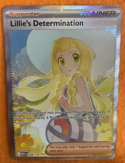 💛Lillie's Determination 💛184/132 Mega Evolution Holo Full Art Pokemon - Image 3