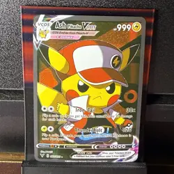 Ash Pikachu VCOS Pokemon Card Holo Cosplay ART FREE SHIPPING - Image 1